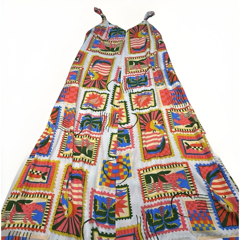 Label of Love Tropical Print Maxi Dress Womens Large Colorful Boho Sundress
